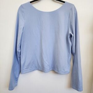 OFFLINE by Aerie The Hugger Long Sleeve Low Scoop Back Top Light Blue XXL